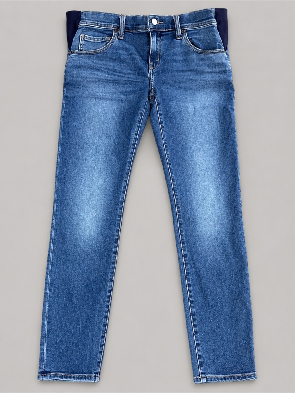 HATCH Maternity Blue Skinny Jeans Side Panel Size 27